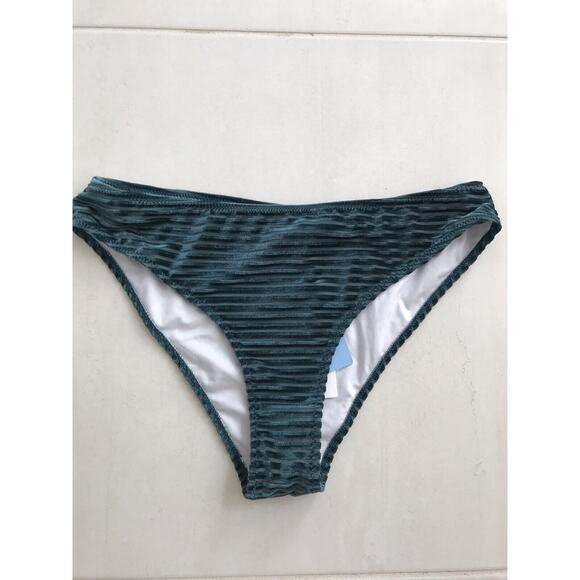 Cupshe Swim Striped Velvet Bikini Bottom Swimwear - Picture 1 of 9